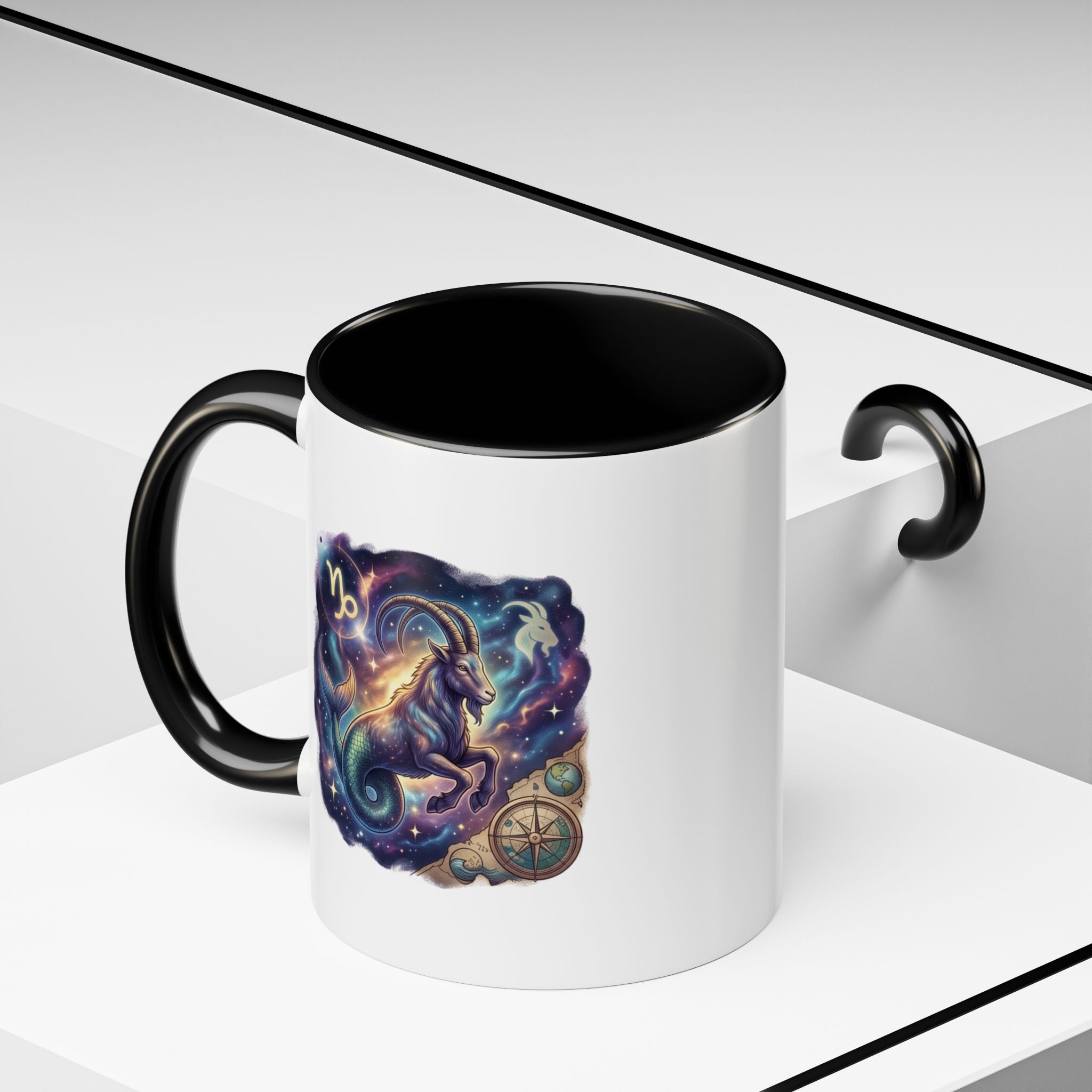 Capricorn Zodiac Coffee Mug — Celestial Goat Astrology Accent Mug