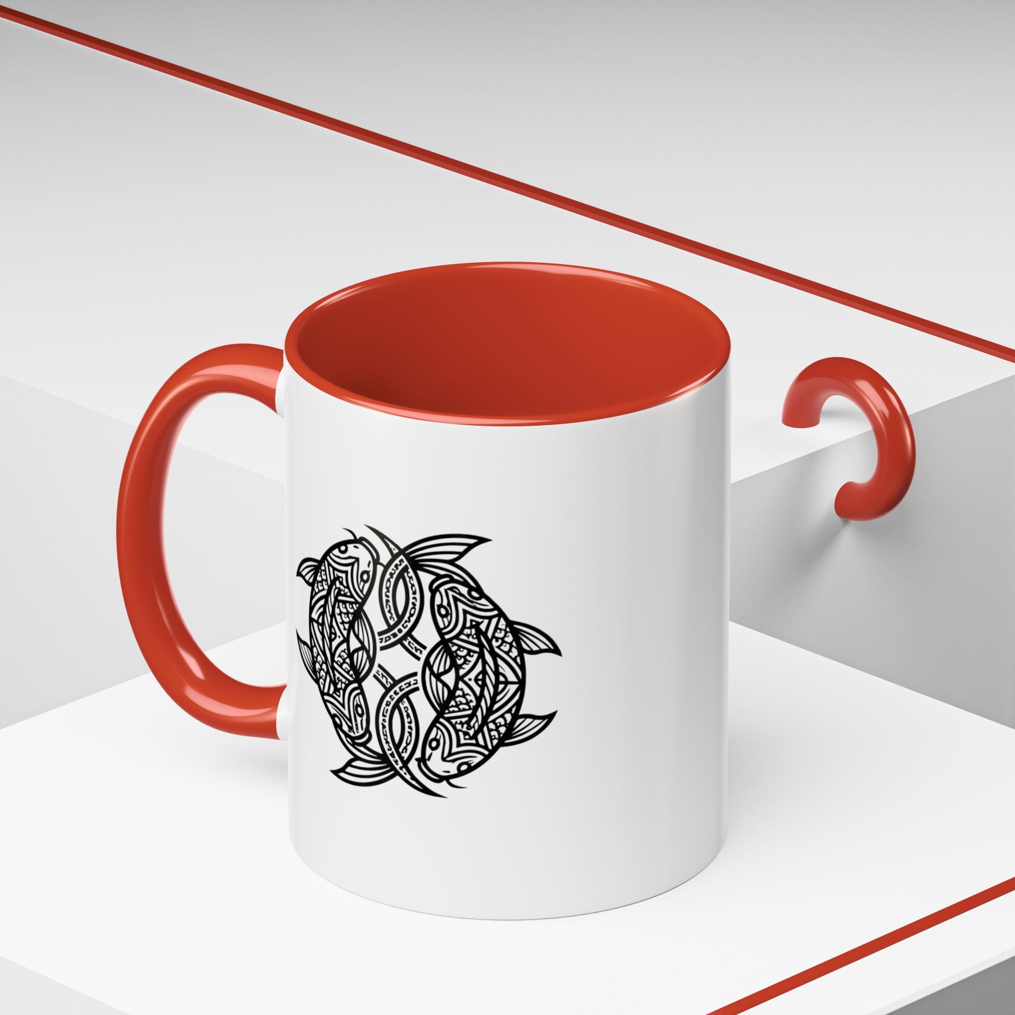 Celtic Knot Dolphin Coffee Mug — Black Accent Ceramic Mug