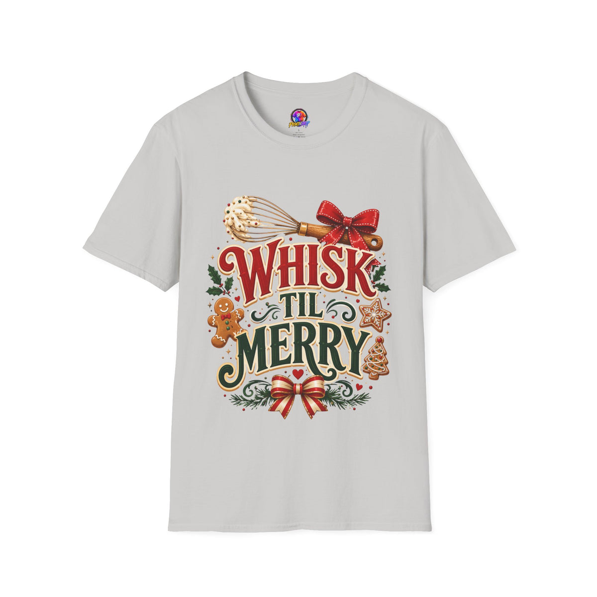 Christmas Baking T-Shirt — "Whisk 'Til Merry" Holiday Tee
