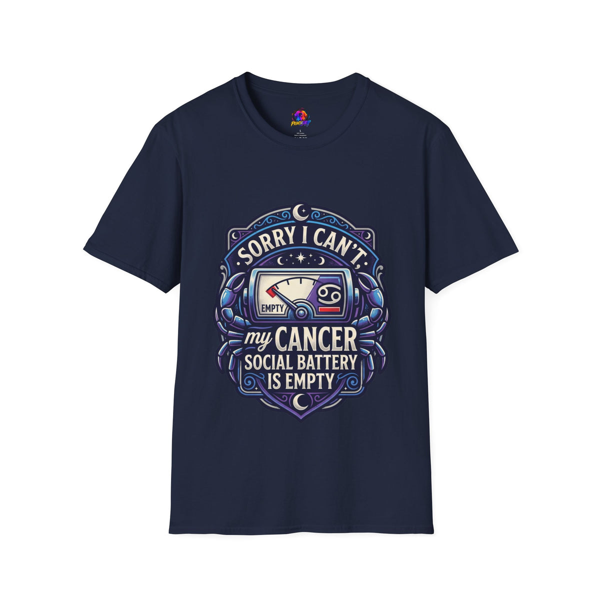 Cancer Support T-Shirt — "Sorry I Can't, My Cancer Social Battery Is Empty"