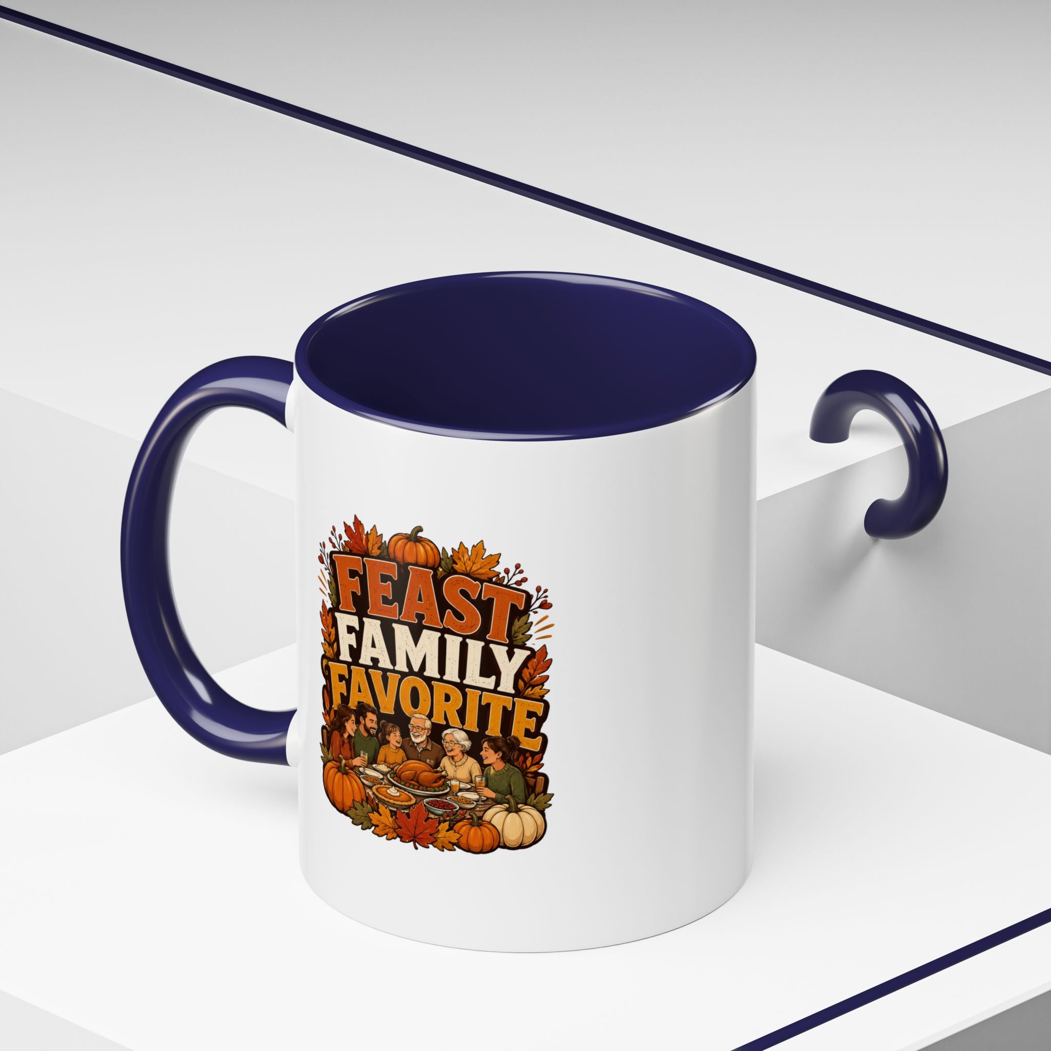 Thanksgiving Mug Feast Family Favorite Coffee Mug — Thanksgiving Pumpkin Autumn Design