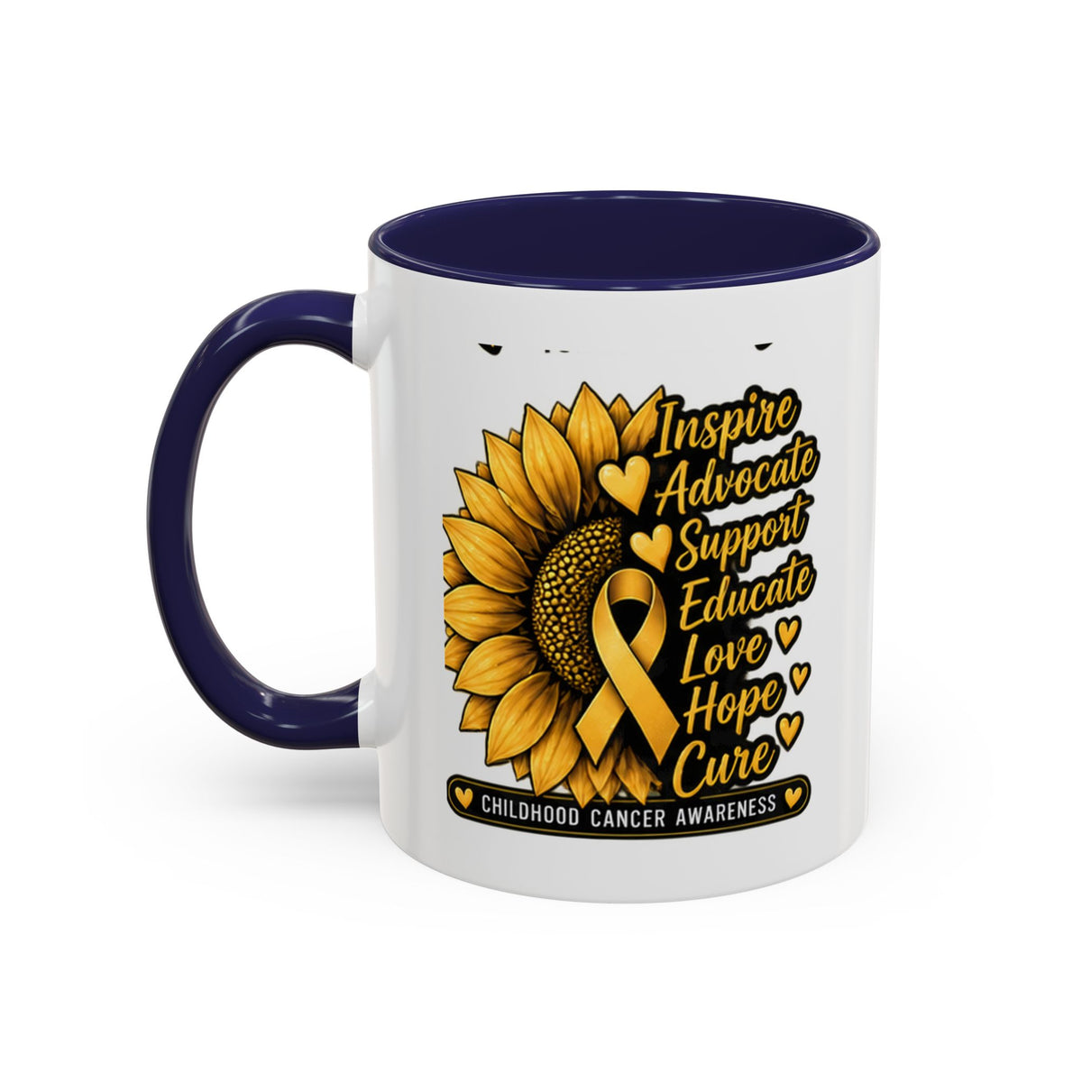 Childhood Cancer Awareness Sunflower Accent Coffee Mug (11/15oz)
