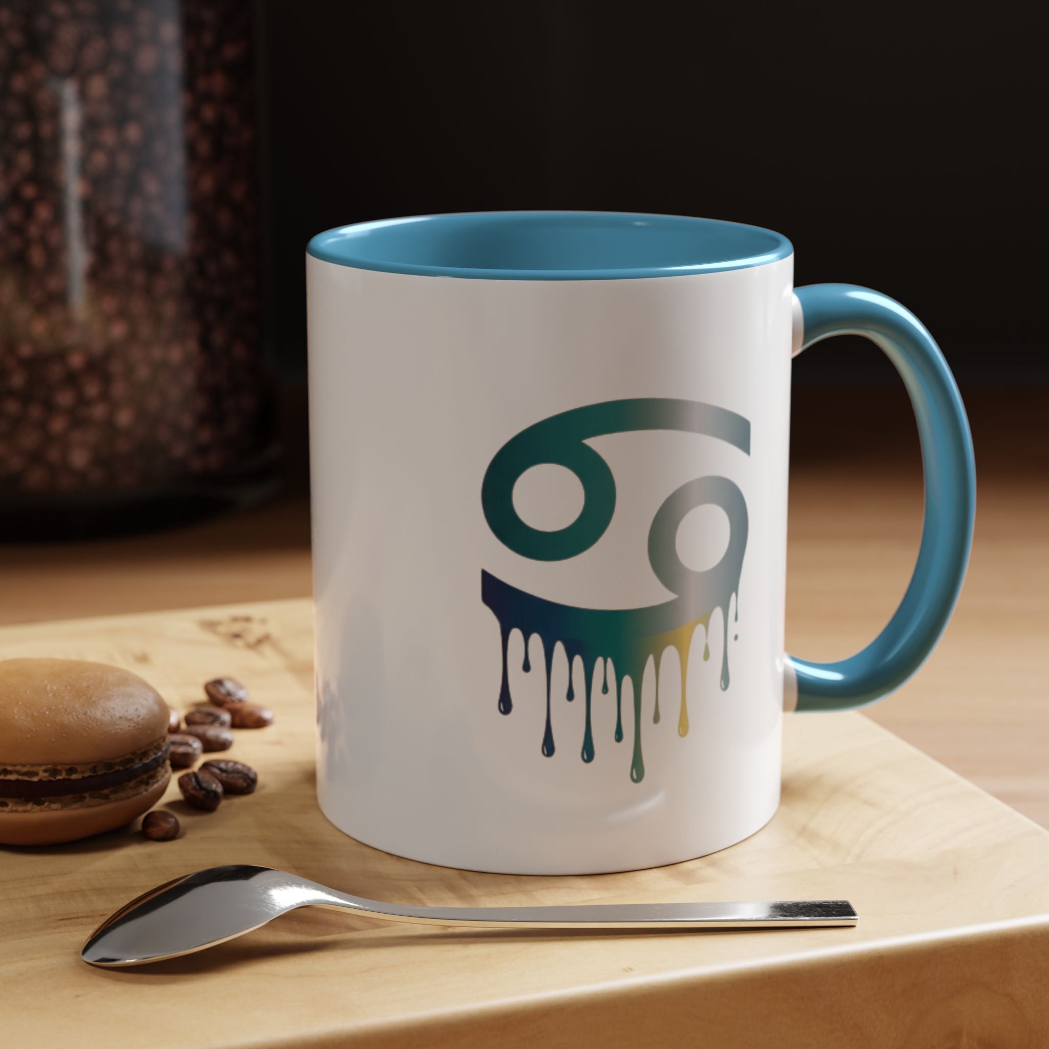 Cancer Zodiac Drip Accent Coffee Mug — Astrology Horoscope Gift
