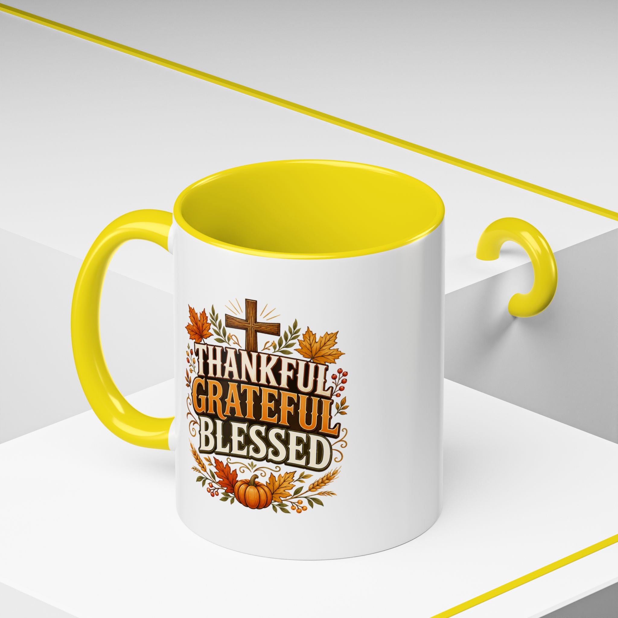 Thanksgiving Mug Thankful Grateful Blessed Coffee Mug