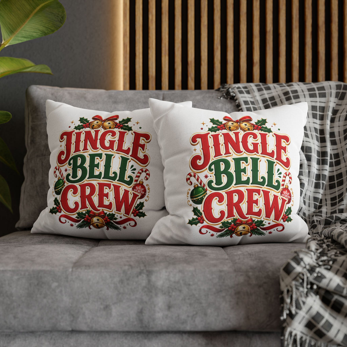 Christmas Jingle Bell Crew Christmas Throw Pillowcase