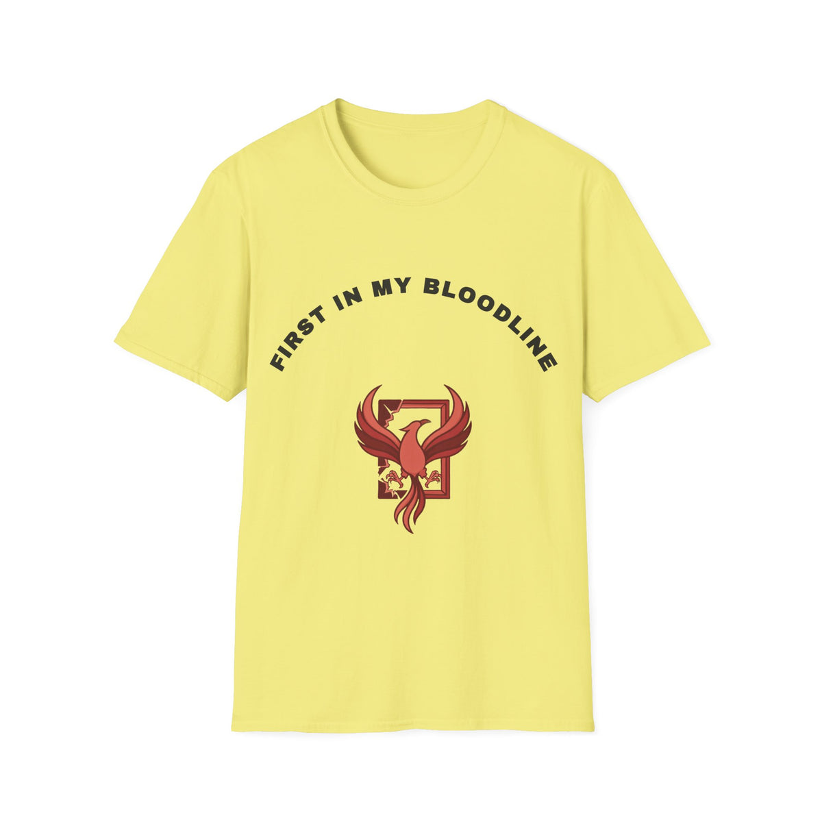T-Shirt — “First In My Bloodline” Red Phoenix Emblem - Trending Now - September 2026