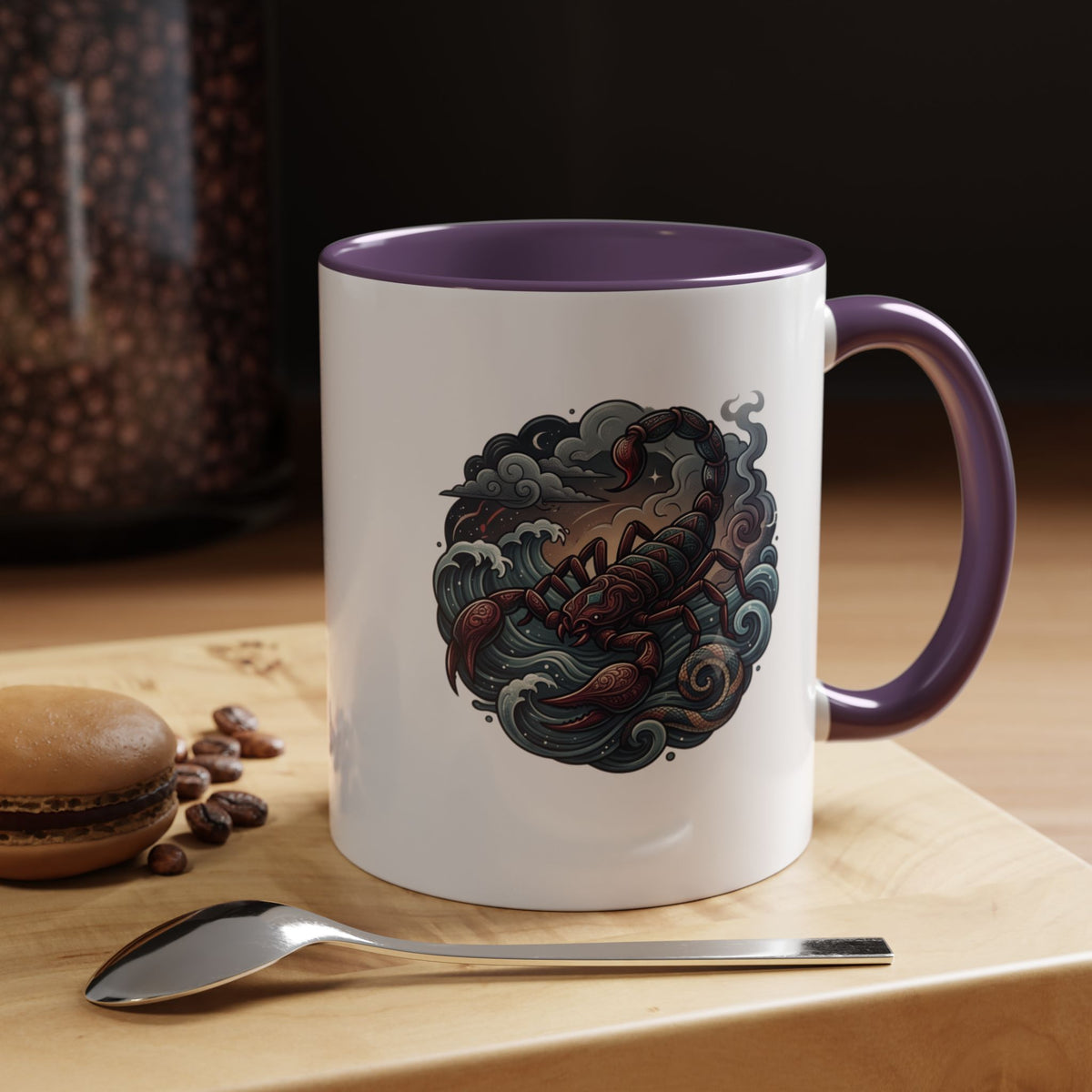 Scorpion Ocean Accent Coffee Mug – Nautical Tattoo-Style