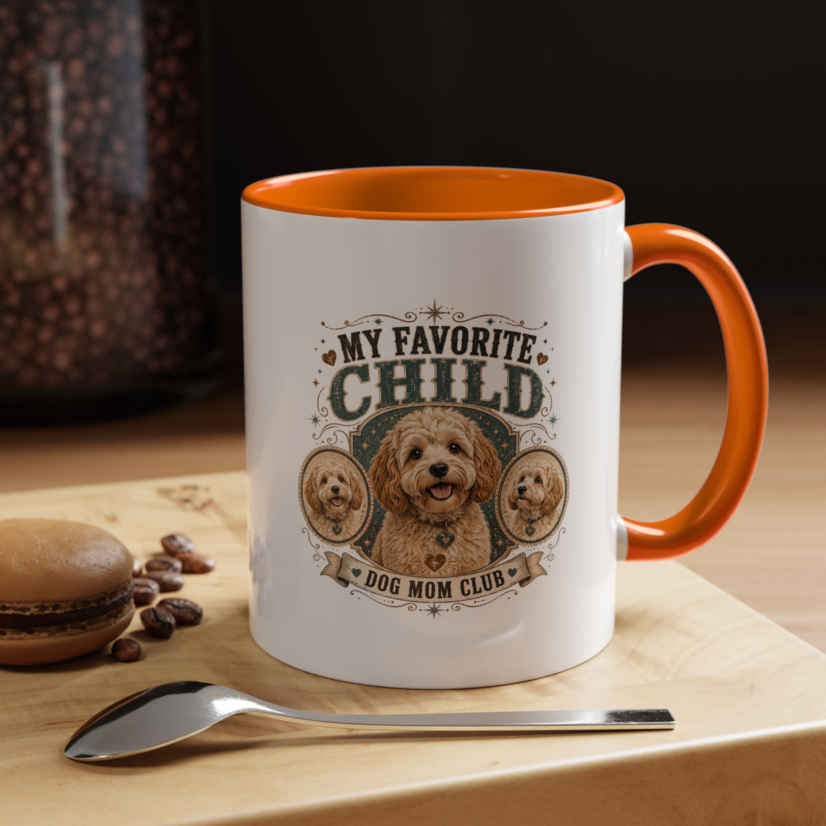 Milo Bailey Dog Dad Mom Dog Mom Coffee Mug — “My Favorite Child” Doodle Dog Portrait Accent Mug