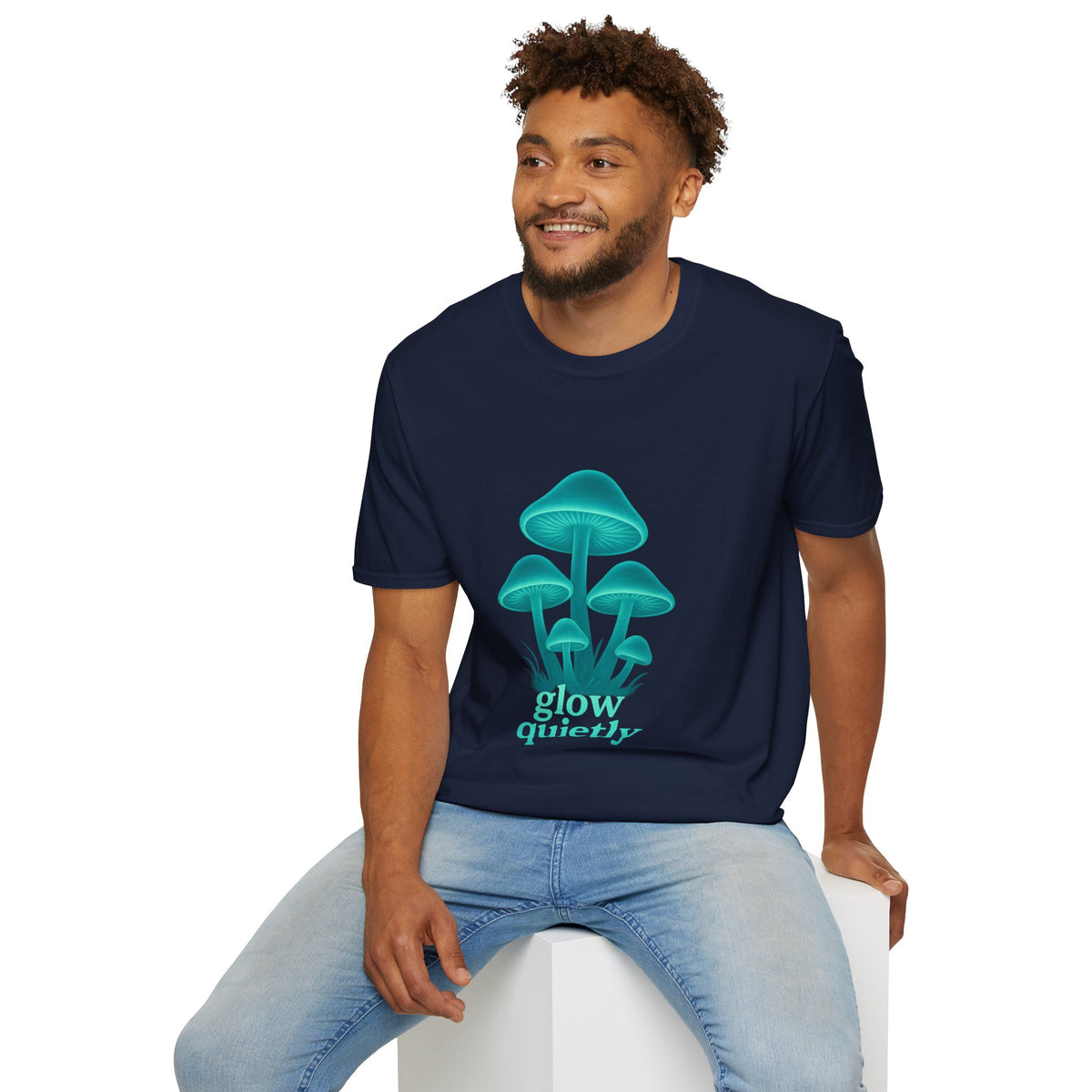 Mushroom Graphic T-Shirt — 'Grow Quietly' Teal Fungi Tee - Trending Now - August 2026