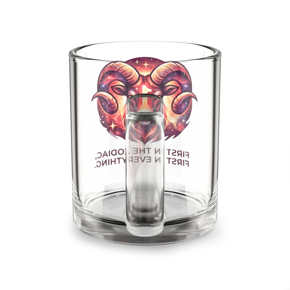 Aries Zodiac Glass Mug — “First in the Zodiac, First in Everything” 10oz