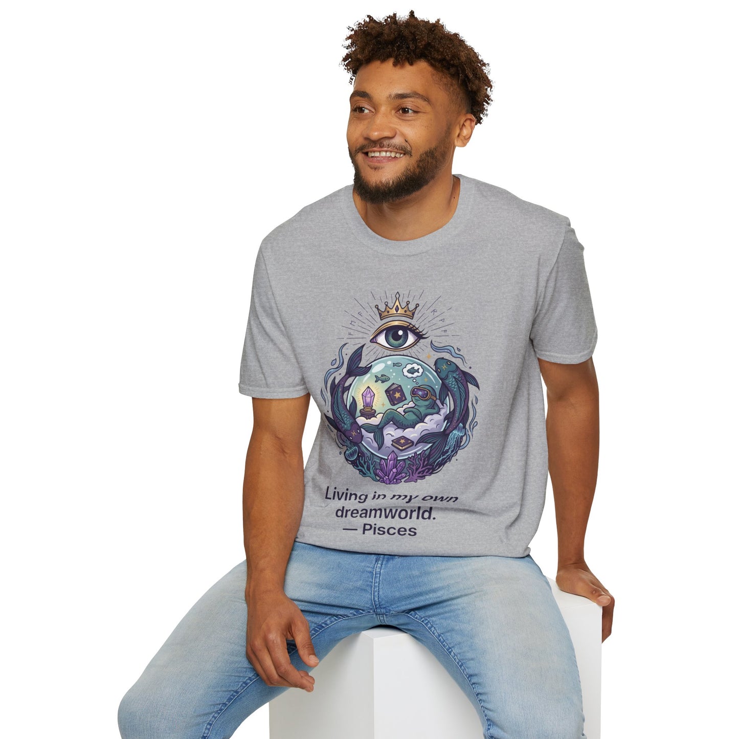 Pisces Dreamworld T-Shirt — "Living in My Own Dreamworld" Mystic Zodiac Tee