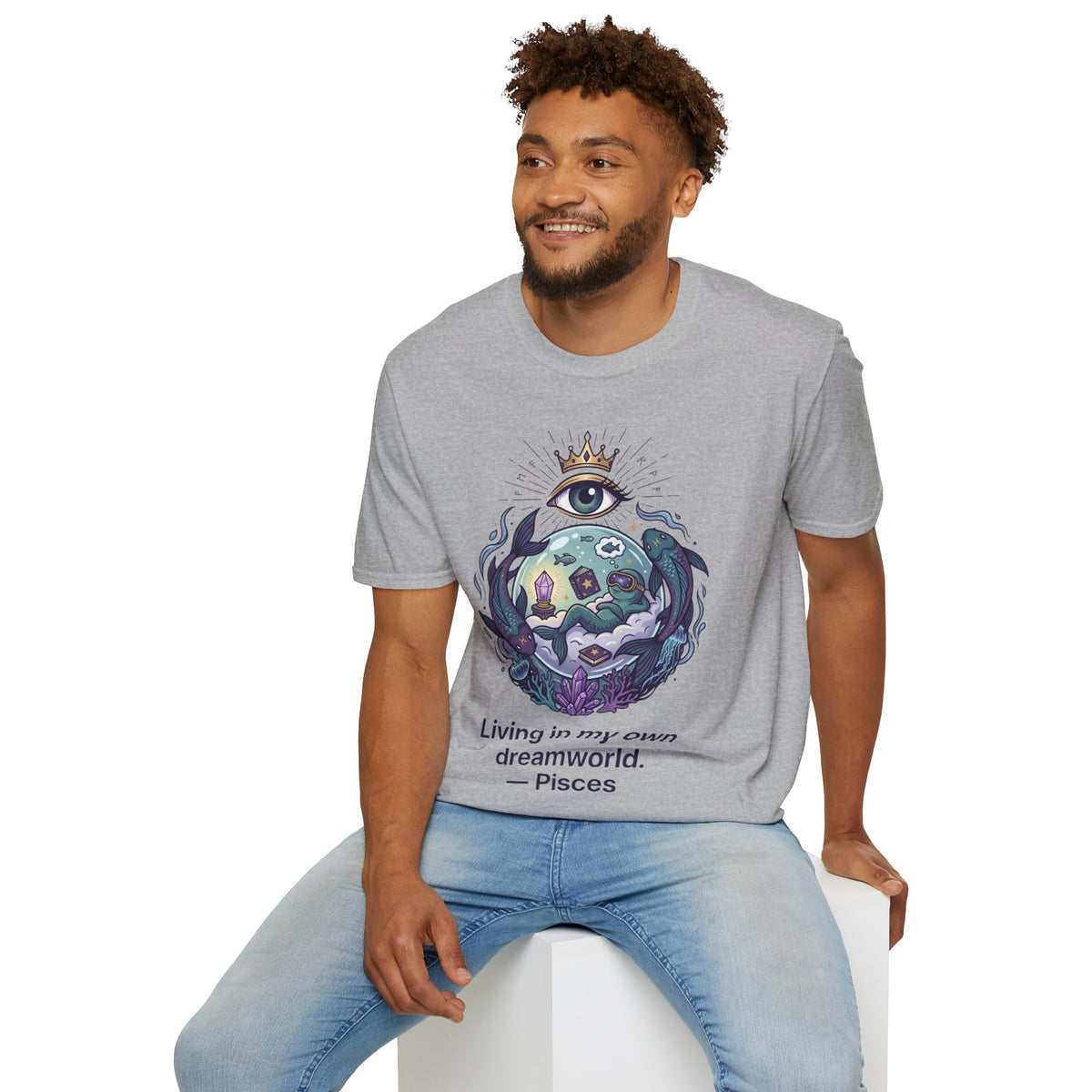 Pisces Dreamworld T-Shirt — "Living in My Own Dreamworld" Mystic Zodiac Tee