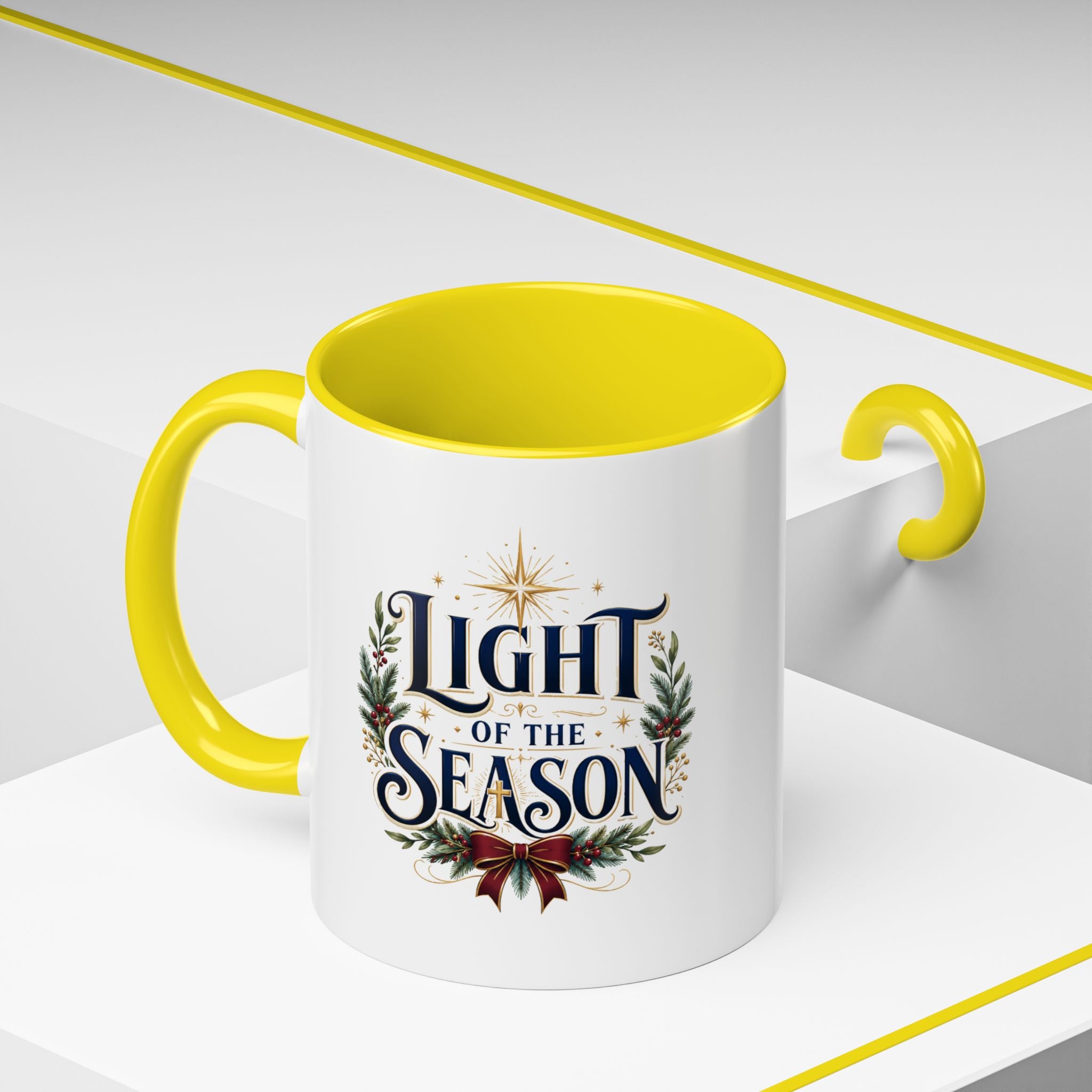 Christmas Light of the Season Accent Coffee Mug — Holiday Christmas Tea Cup