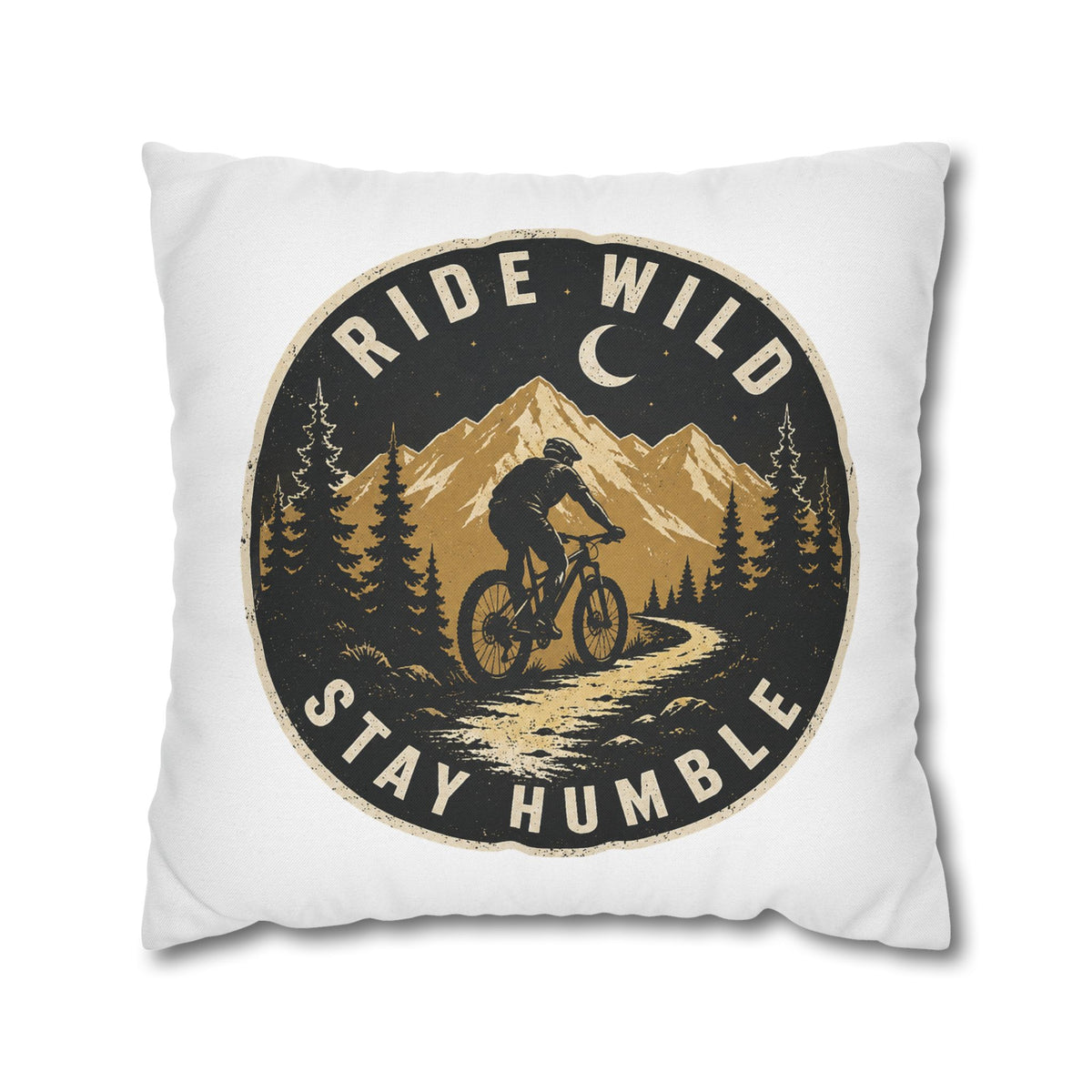 Ride Wild Stay Humble Mountain Biker Pillowcase Milo Bailey Dog Dad Mom