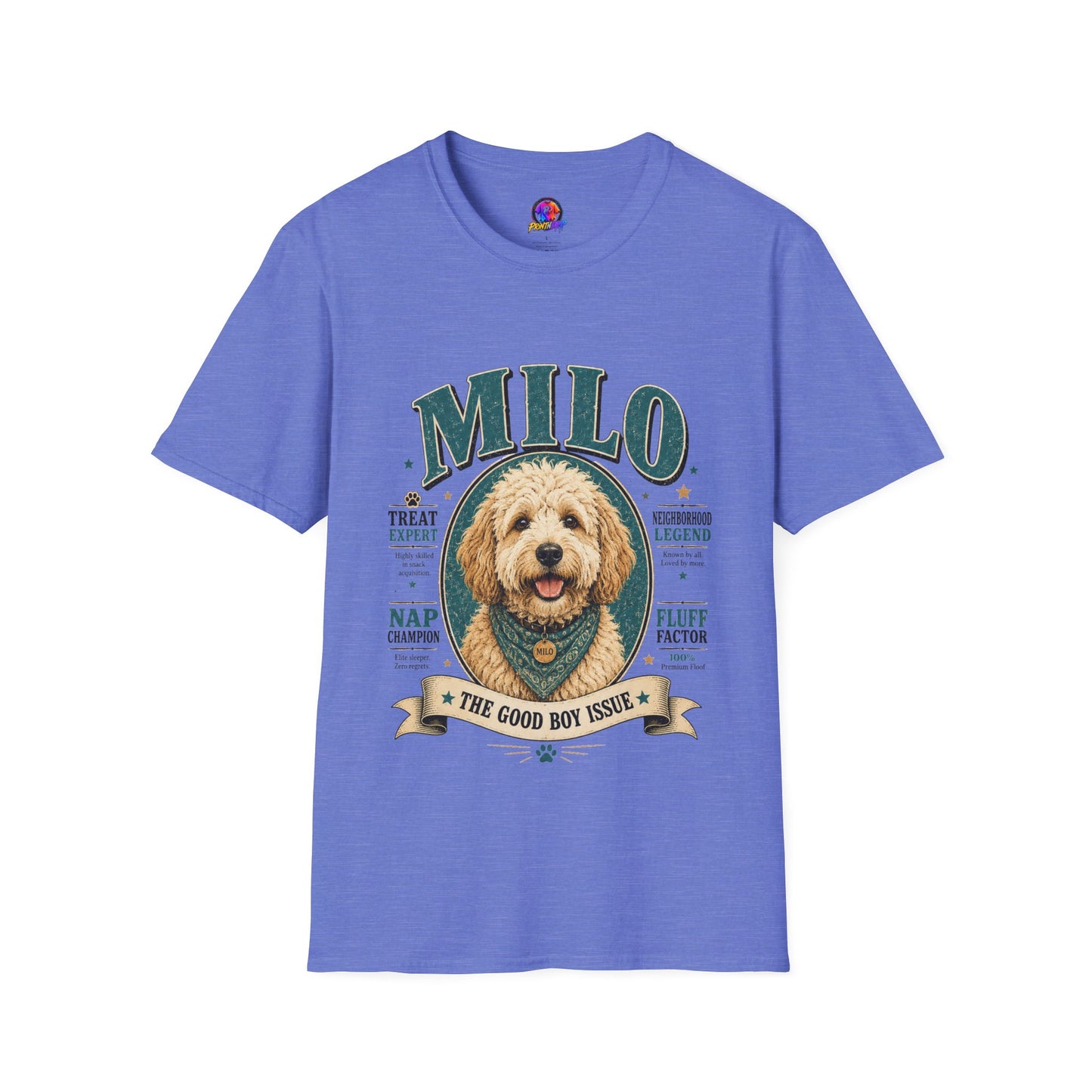 Dog Lover T-Shirt — "MILO" Personalized Pet Portrait Tee