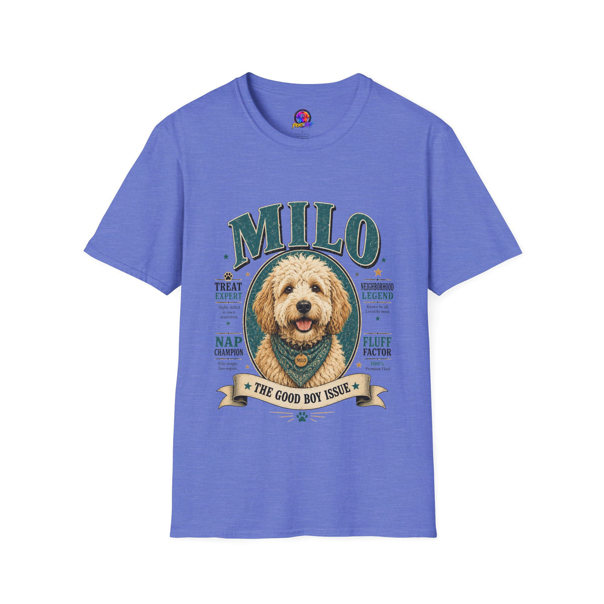 Dog Lover T-Shirt — "MILO" Personalized Pet Portrait Tee