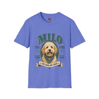 Dog Lover T-Shirt — "MILO" Personalized Pet Portrait Tee
