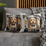 Best in Show Personalized Dog Pillowcase — 'Milo' Pet Portrait Throw Pillowcase Milo Bailey Dog Dad Mom