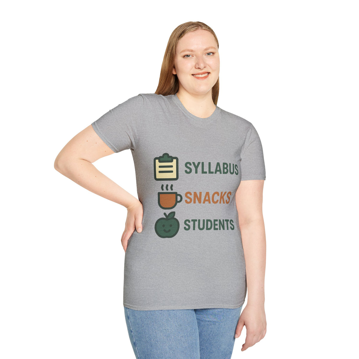 Syllabus Snacks Students Graphic Tee — Funny Teacher & Student Back-to-School T-Shirt - Trending Now - August 2026