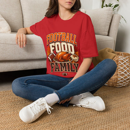 Football Food Family T-Shirt — Thanksgiving Tailgate Tee for Fans