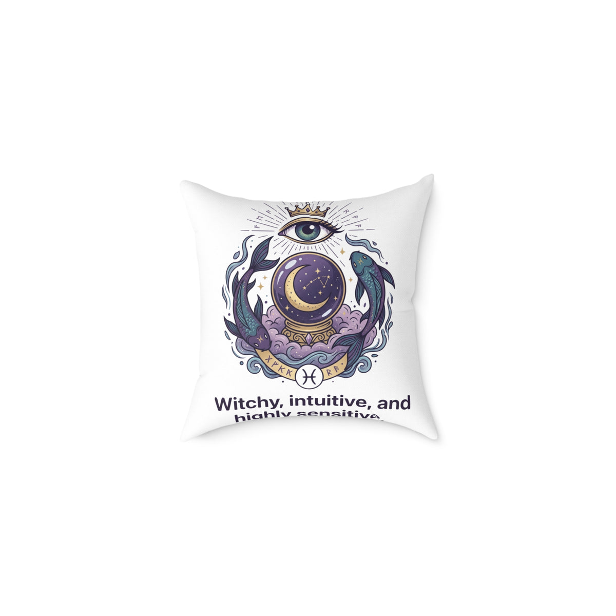 Pisces Zodiac Highly Sensitive And Intuitive Square Poly Canvas Pillow