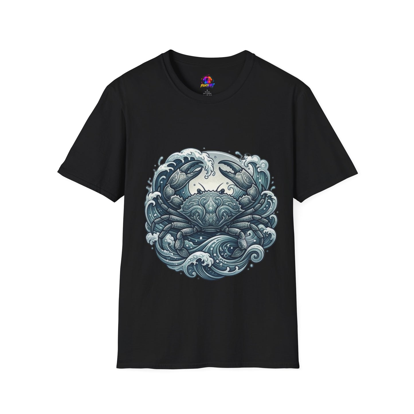 Crab and Waves Graphic T-Shirt — Coastal Oceanic Nautical Tee
