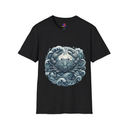 Crab and Waves Graphic T-Shirt — Coastal Oceanic Nautical Tee