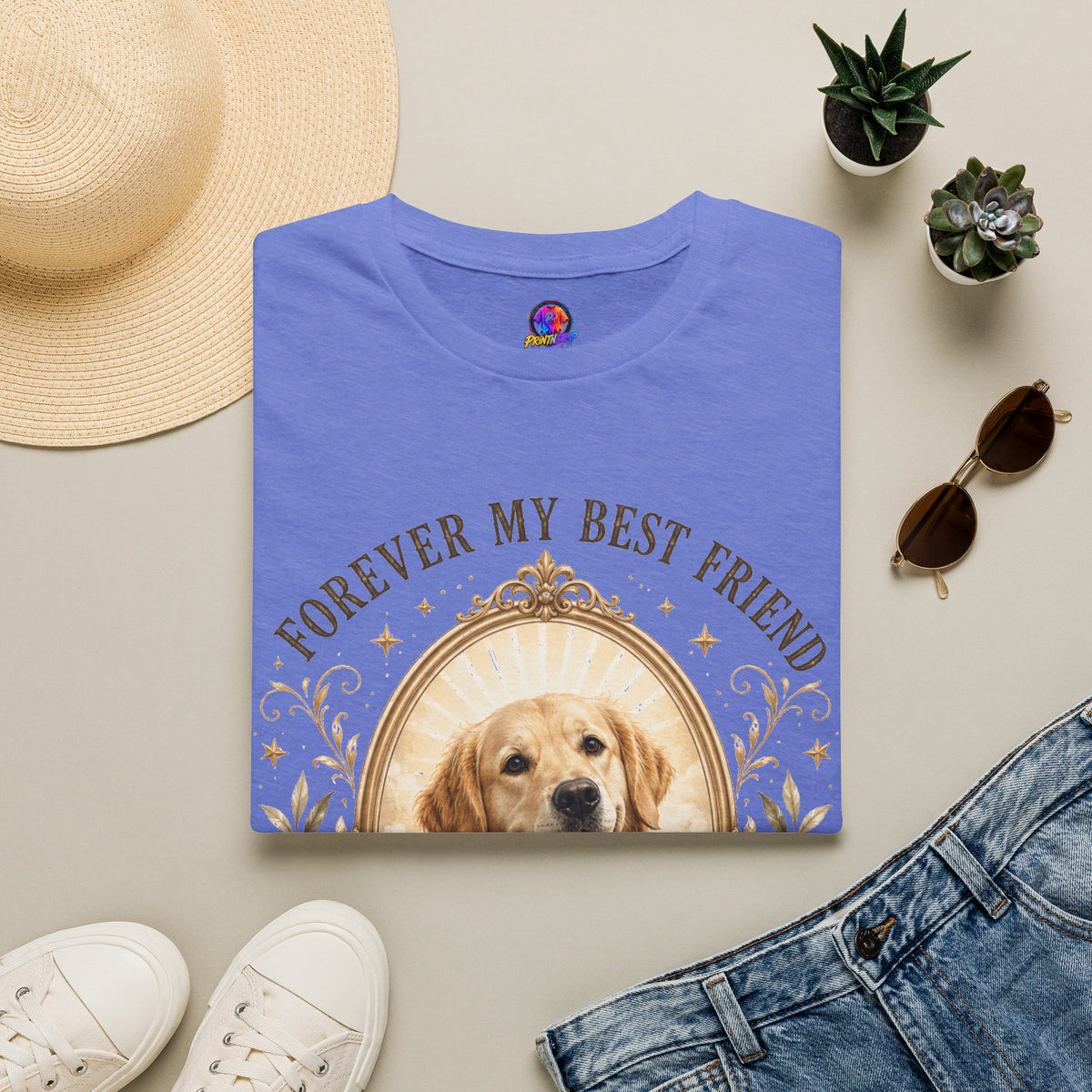 Dog Memorial T-Shirt — "Forever My Best Friend" Personalized Pet Tribute
