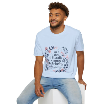 Libra Floral Zodiac T-Shirt — "I'm a Libra, I Literally Cannot Help Being Charming"