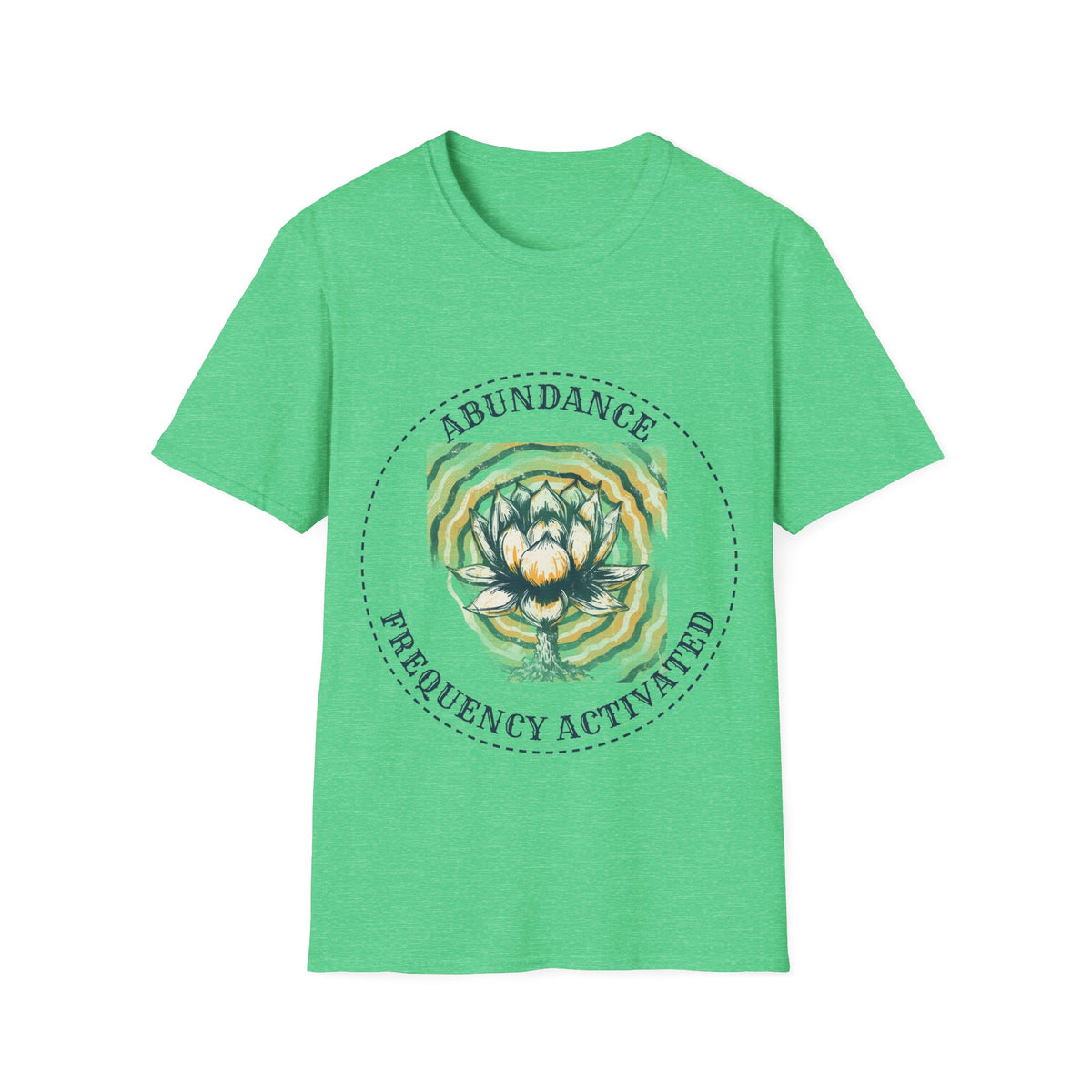 Abundance Frequency Activated Lotus Badge Tee - Spiritual Manifestation Graphic T-Shirt - Trending Now - September 2026