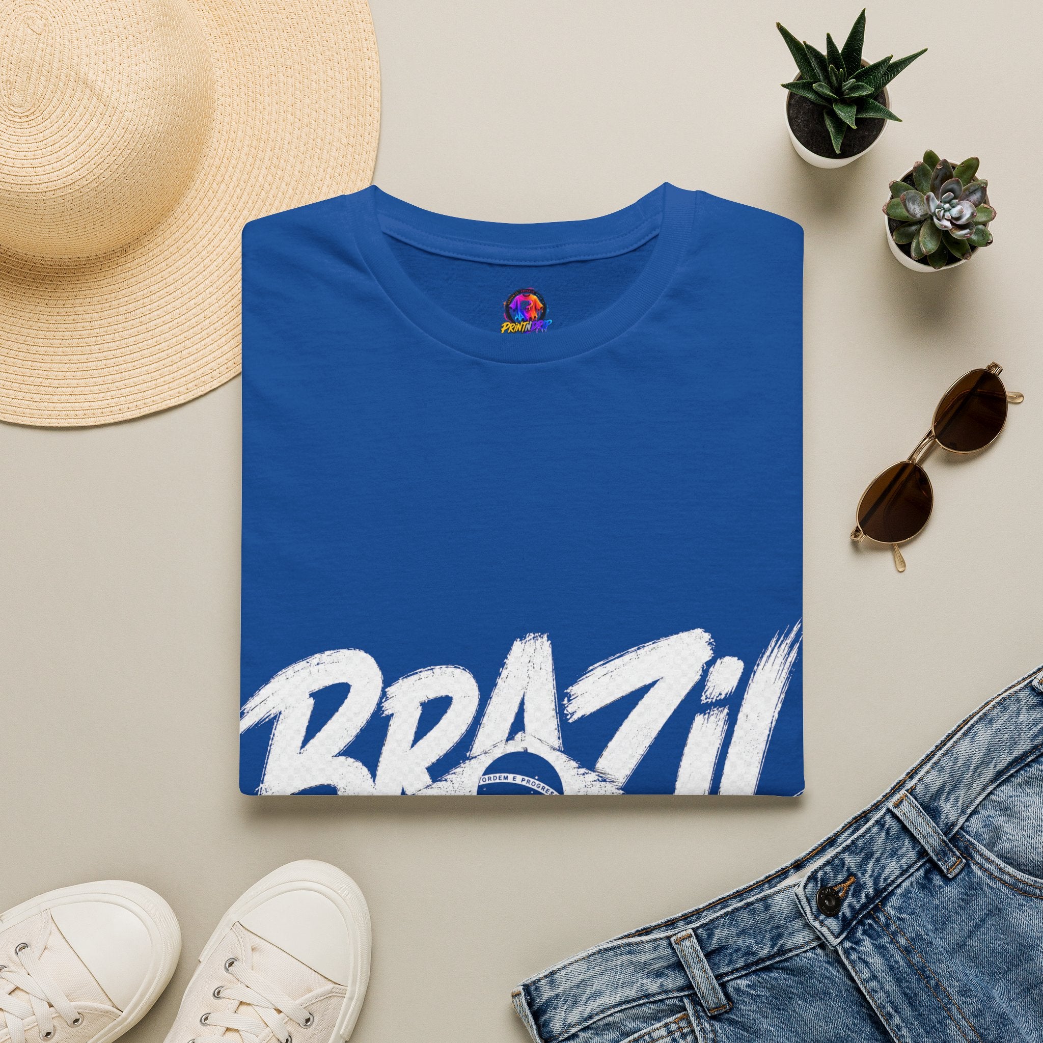 Brazil Minimal Marble Waves T-Shirt