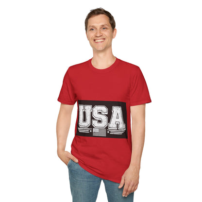 USA Vintage Block T-Shirt — Patriotic Americana Graphic Tee