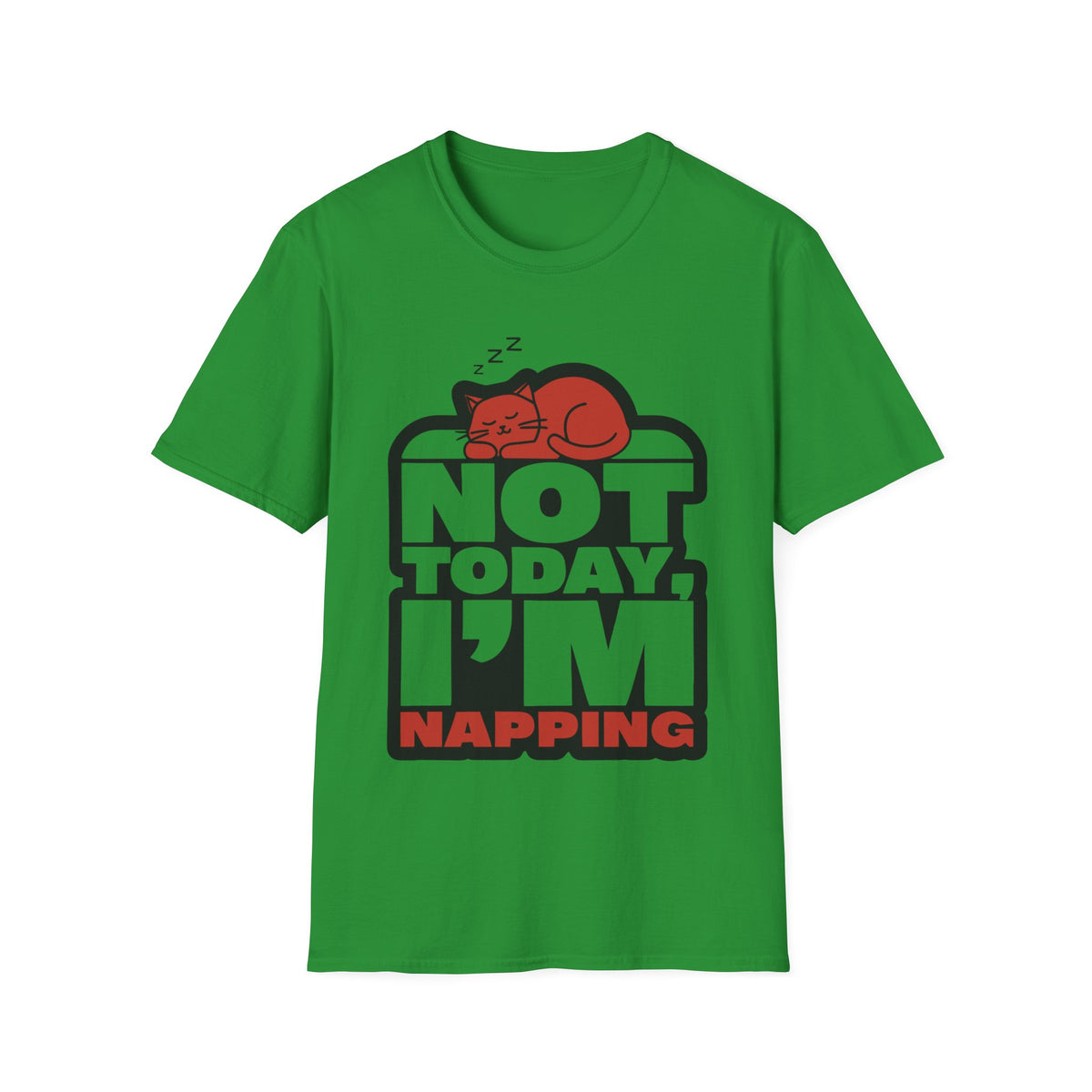 Not Today I'm Napping Orange Cat Tee - Funny Lazy Kitten Bubble Graphic T-Shirt - Trending Now - September 2026