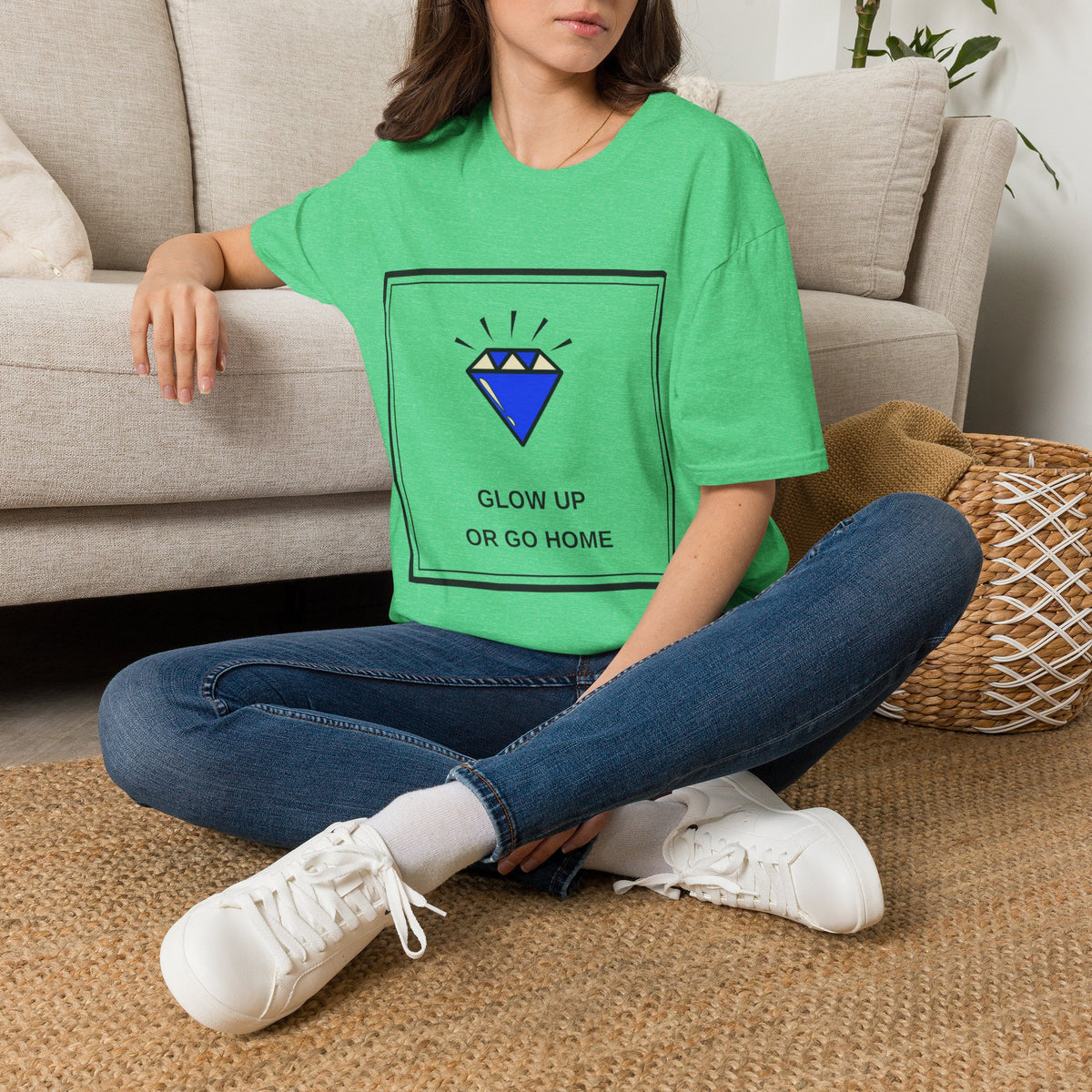Graphic Tee — "Glow Up or Go Home" Diamond Design - Trending Now - August 2026