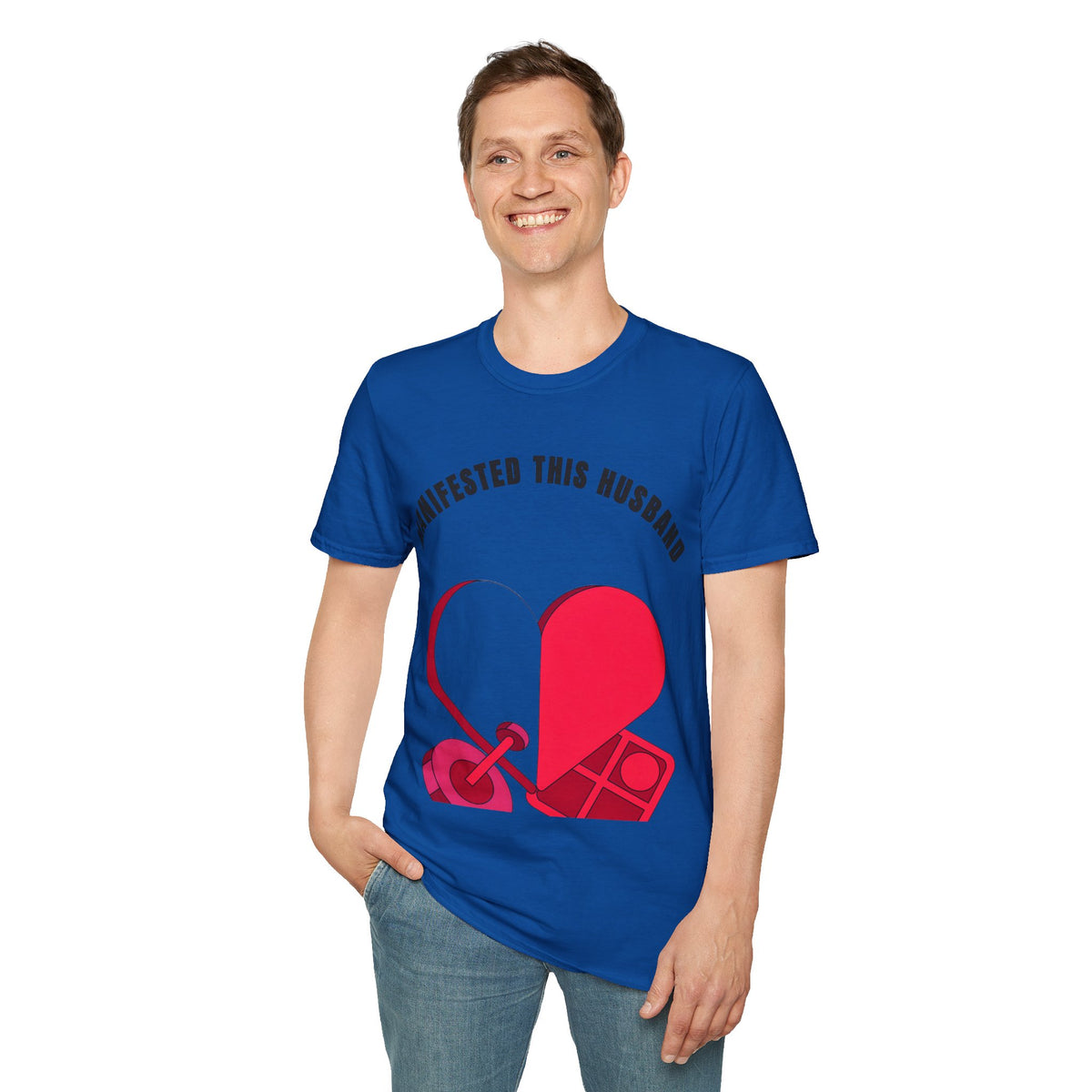 T-Shirt — "Manifested This Husband" Heart Graphic - Trending Now - September 2026