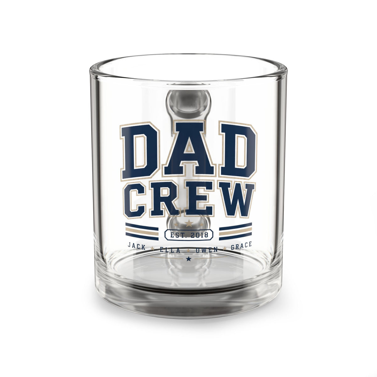 Glass Mug, 10oz Milo Bailey Dog Dad Mom Glass Mug, 10oz