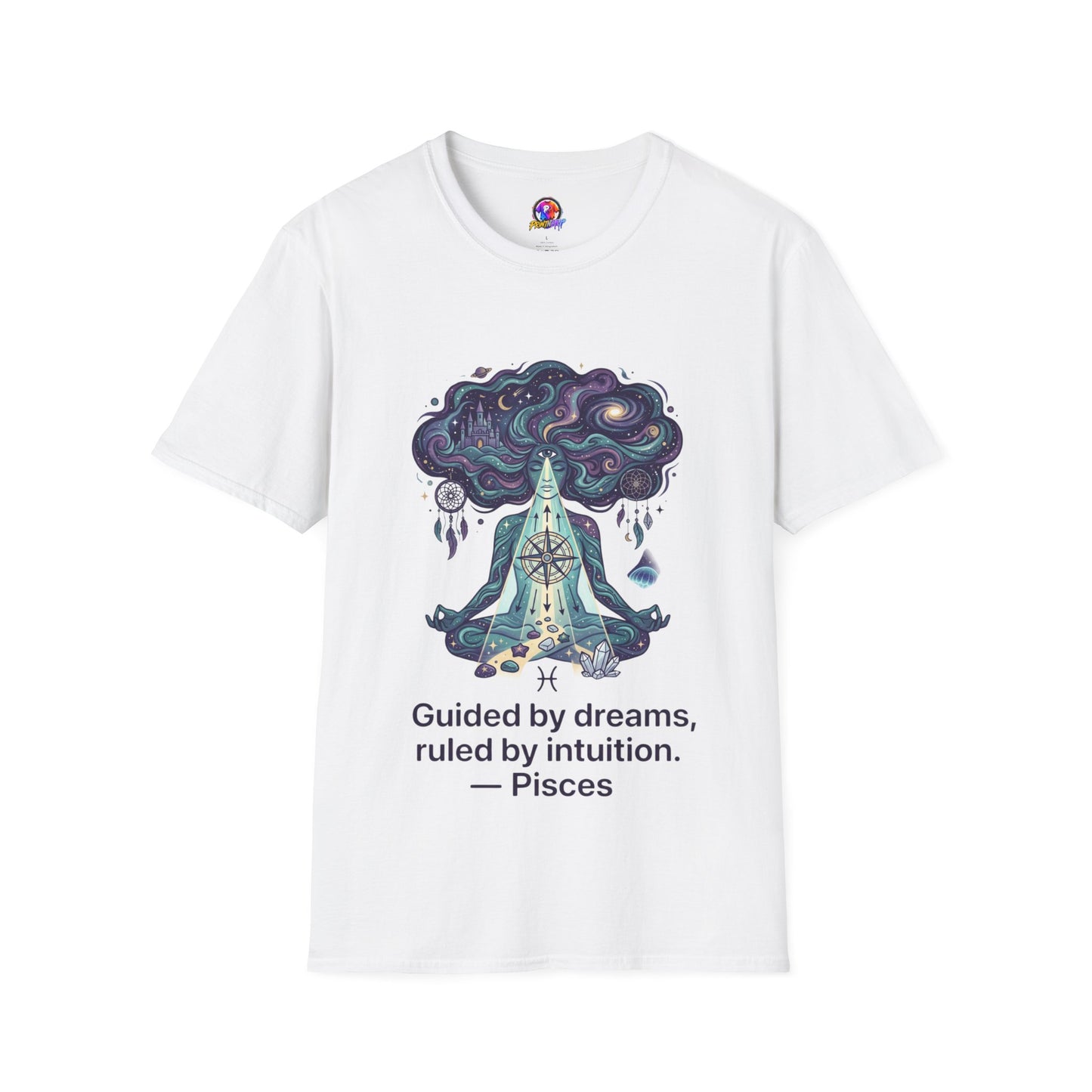 Dreamy Meditation T-Shirt — 'Guided by dreams, ruled by intuition' Spiritual Art Tee