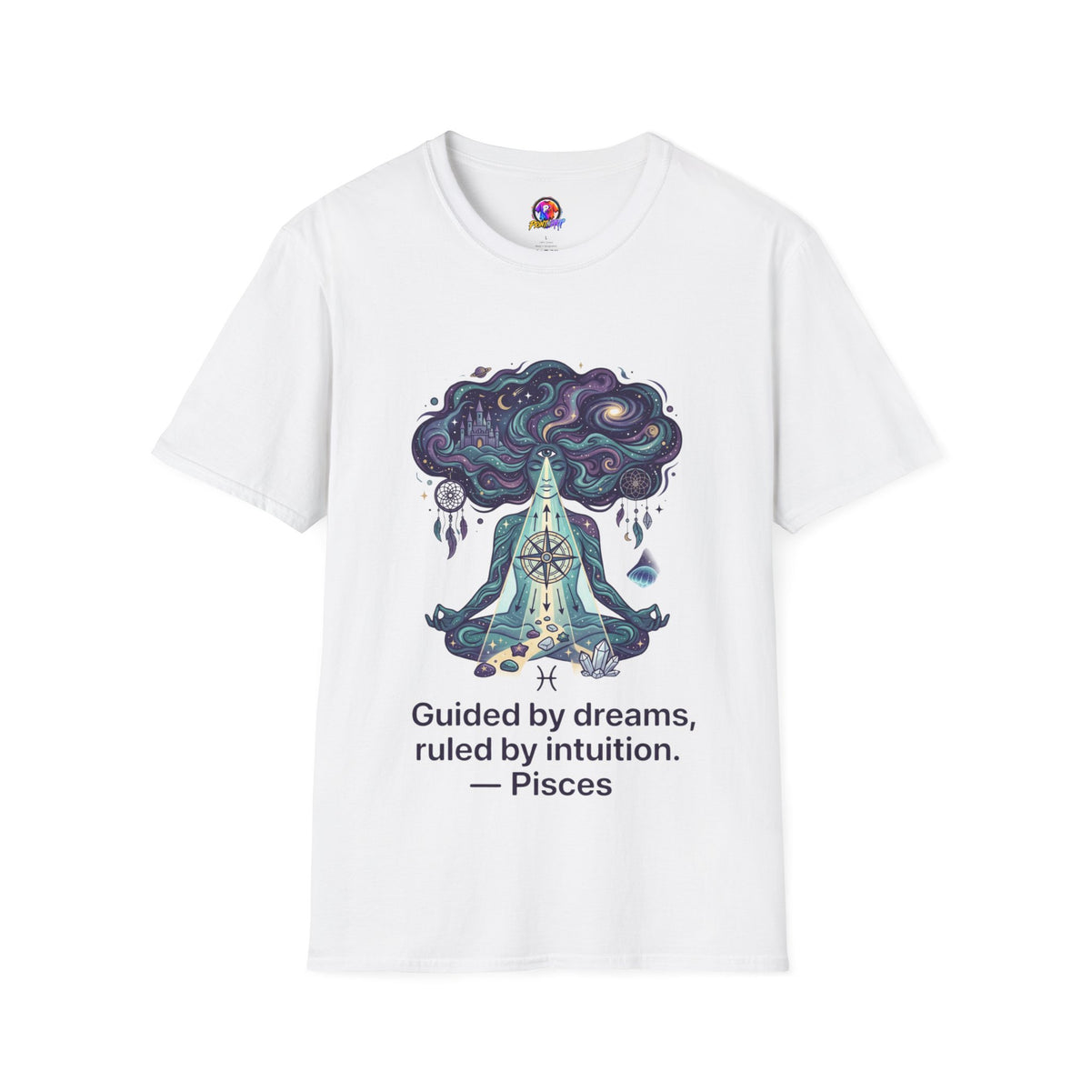 Dreamy Meditation T-Shirt — 'Guided by dreams, ruled by intuition' Spiritual Art Tee