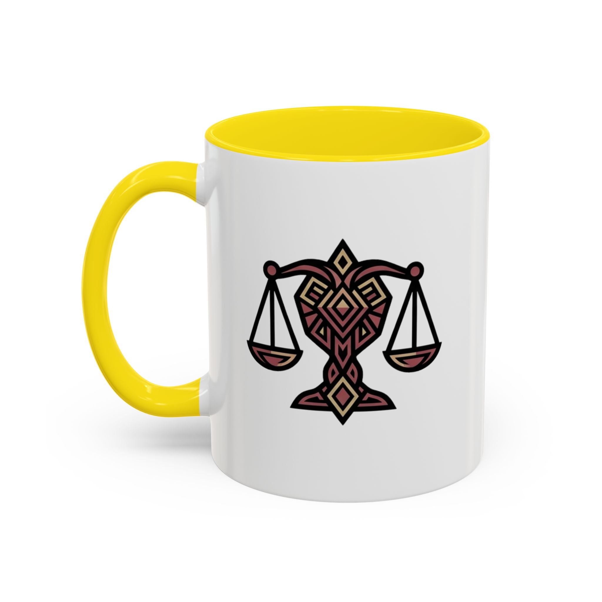 Libra Scales Accent Coffee Mug — Zodiac Balance Ceramic Mug