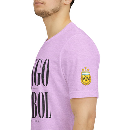 Argentina - Tango y Fútbol Graphic Tee - Bold Serif Soccer & Dance Shirt