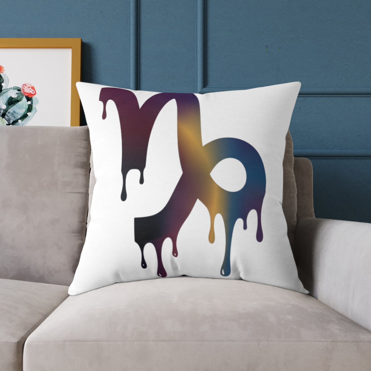 Capricorn Drip Zodiac Pillow — Astrological Decorative Throw Cushion