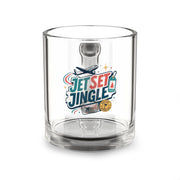 Modern Day Christmas Glass Mug  10oz Jet Set Jingle Glass Mug – 10oz Travel Lover Coffee Cup