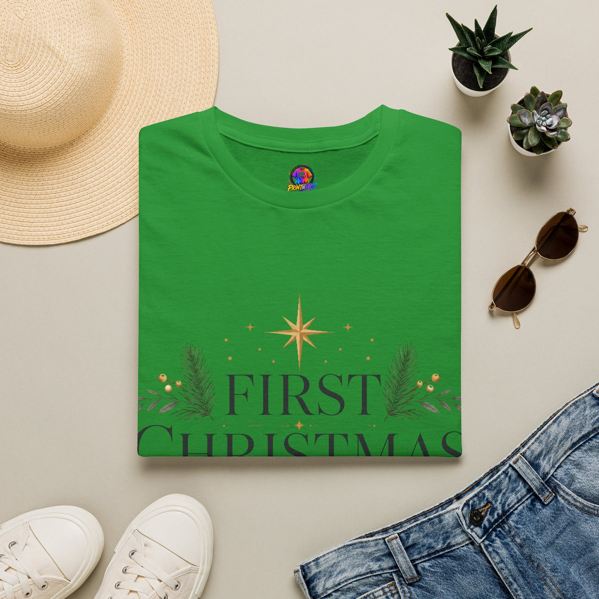 First Christmas T-Shirt — 'First Christmas in Our Home' Elegant Holiday Tee