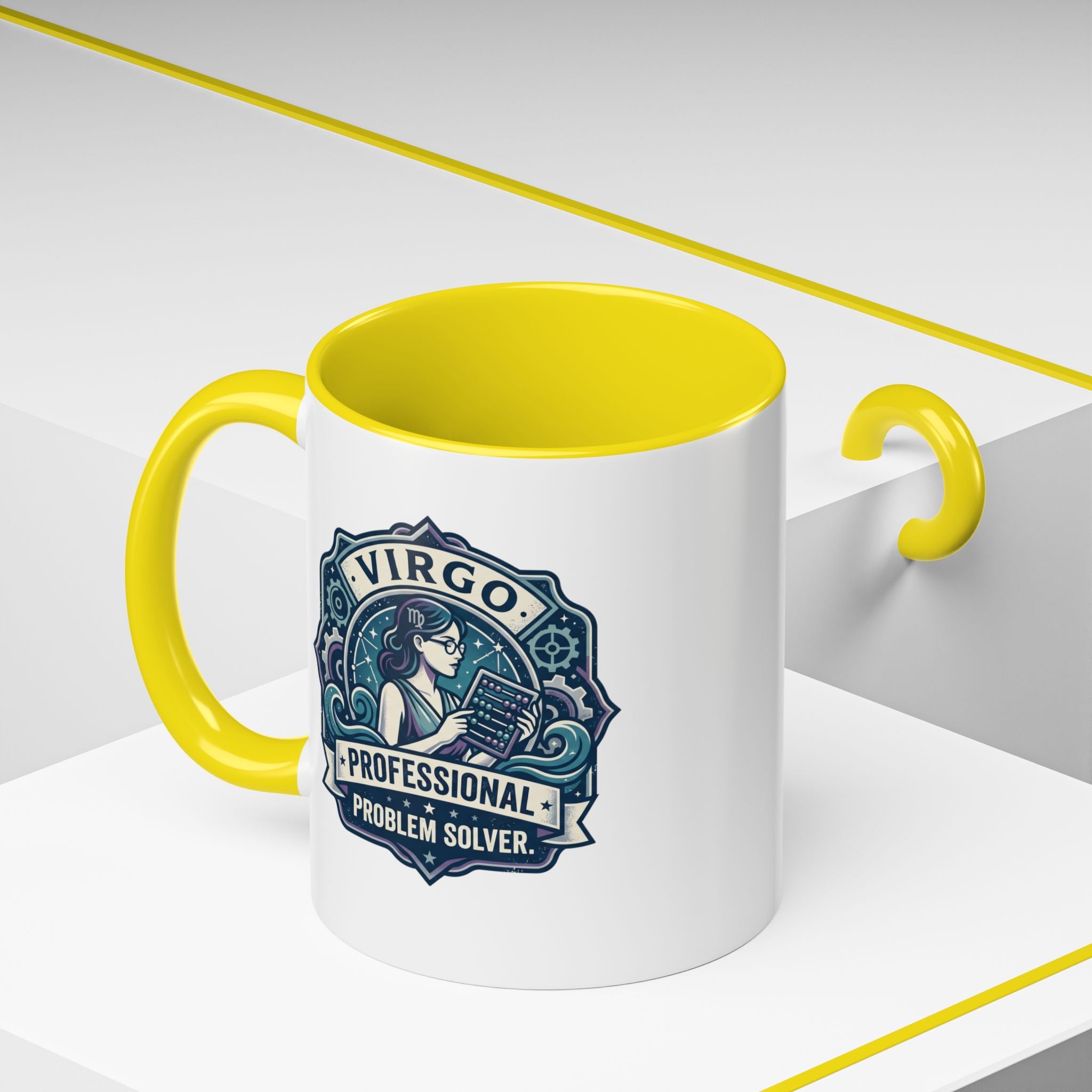 Virgo 'Professional Problem Solver' Accent Coffee Mug — Zodiac Astrology Gift