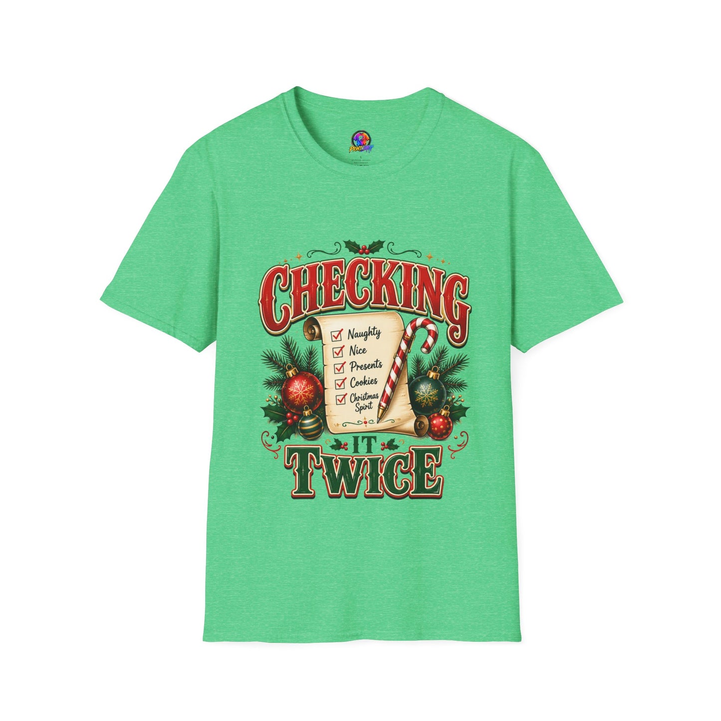 Checking It Twice Christmas T-Shirt — Naughty or Nice Holiday Tee