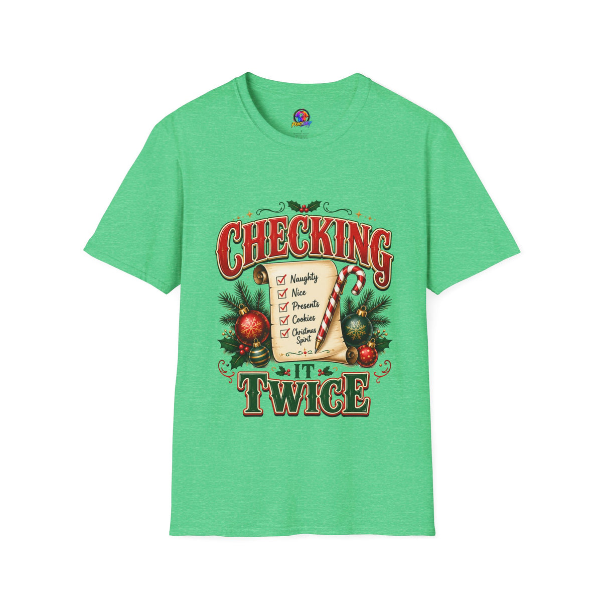 Checking It Twice Christmas T-Shirt — Naughty or Nice Holiday Tee