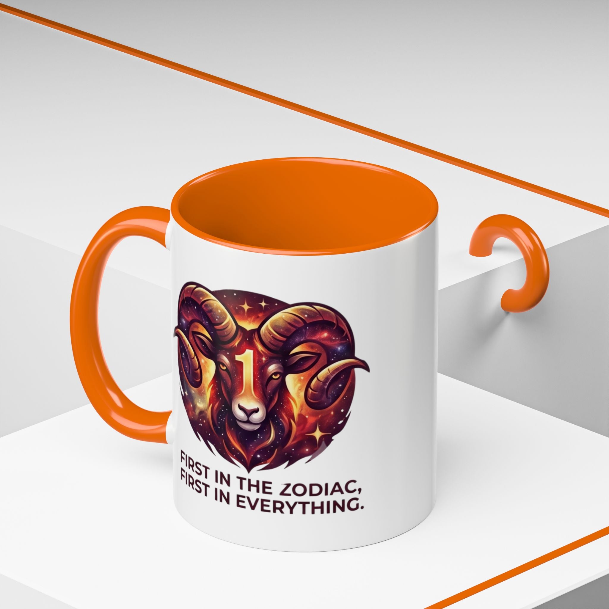 Aries Zodiac Coffee Mug — "First in the Zodiac, First in Everything" Accent Mug
