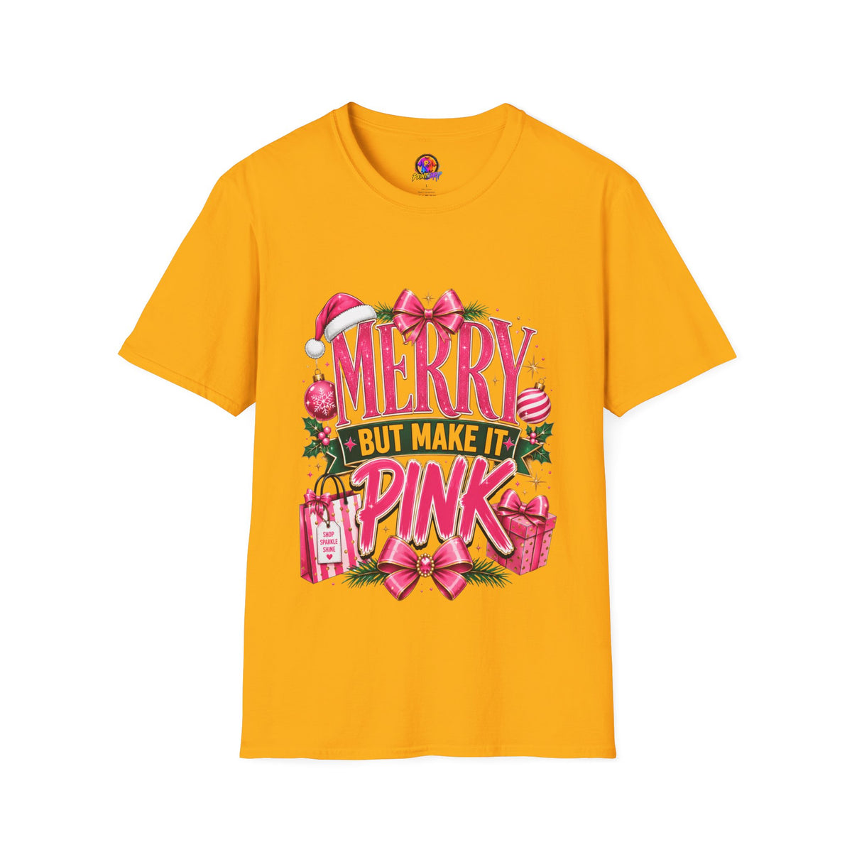 Christmas T-Shirt — "Merry But Make It Pink" Holiday Tee