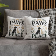 Christmas Paws and Peace Throw Pillowcase — Pet Holiday Decorative Cushion Cover