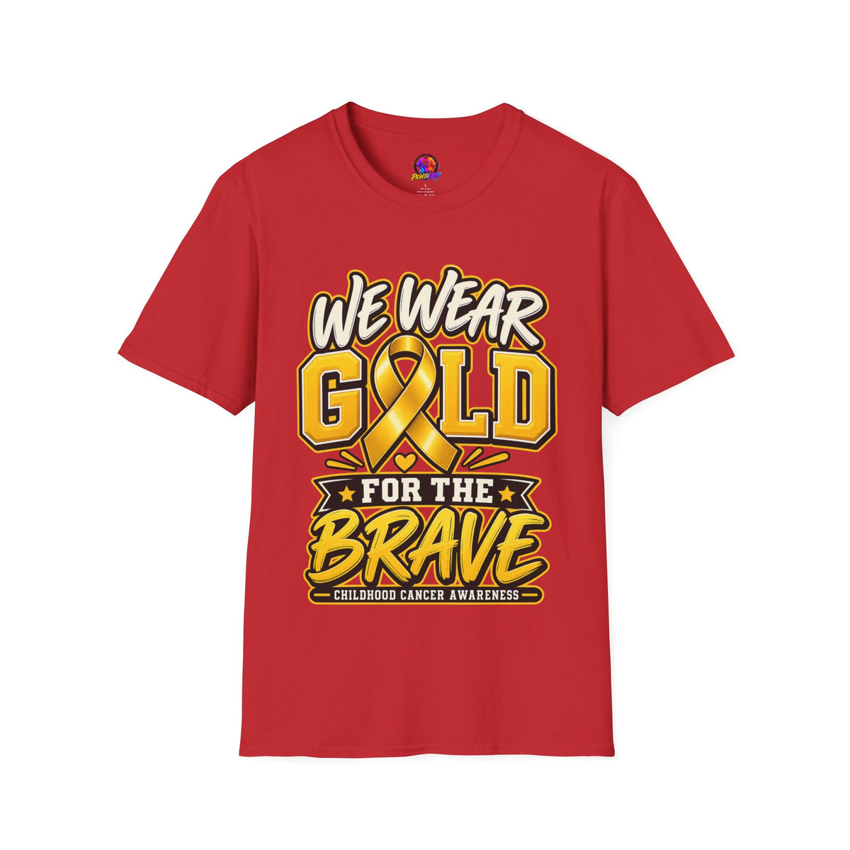Childhood Cancer Awareness T-Shirt — "We Wear Gold For The Brave"